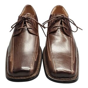 Fratelli Select Oxford Shoes Mens 9.5M Brown Genuine Leather‎ Square Toe Lace Up